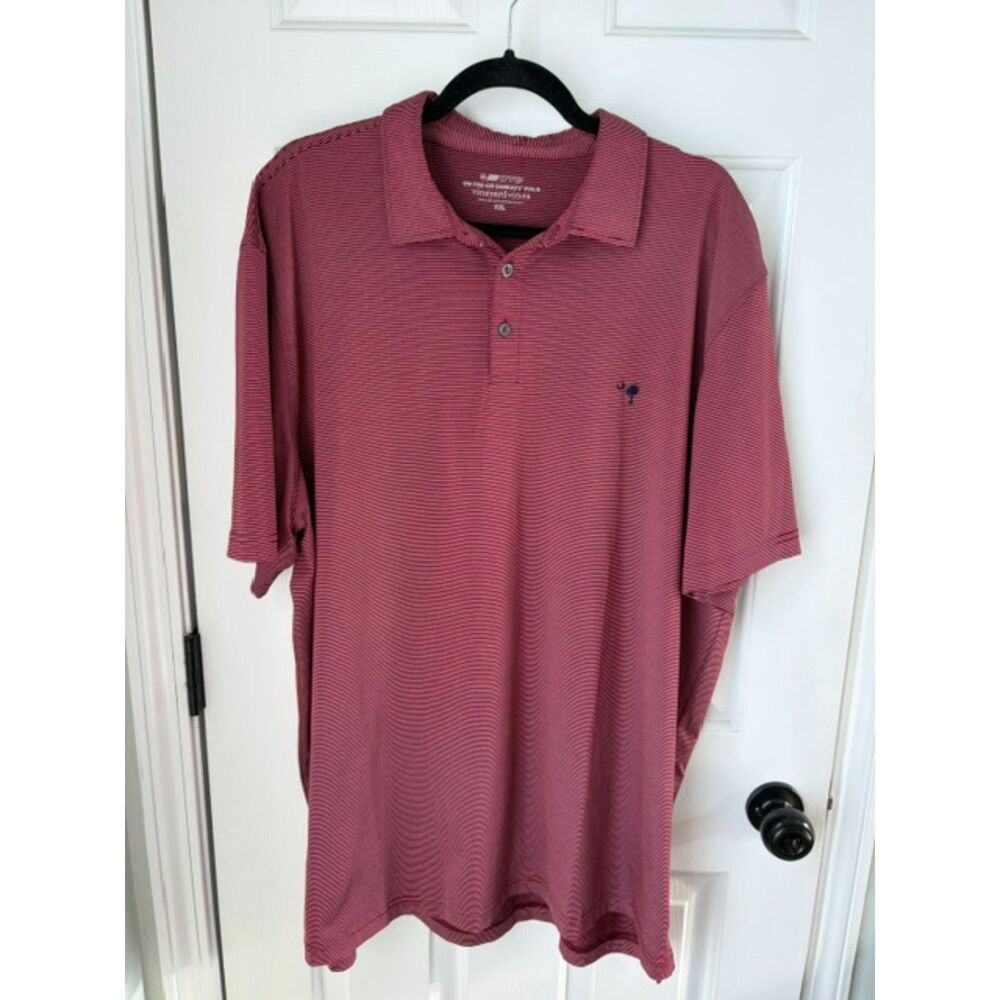 Vineyard Vines On the Go Sankaty Polo Mens Red White Stripe Size XXL